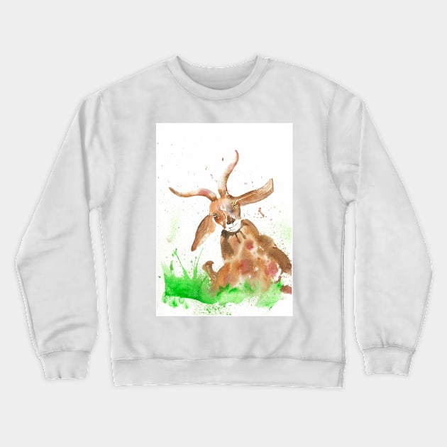 Funny Goat Crewneck Sweatshirt by CorinneMatus